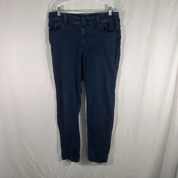 Chico's Jeggings Women's 6 Dark Wash Blue Pull On Stretchy Mid Rise Cotton - Picture 1 of 10